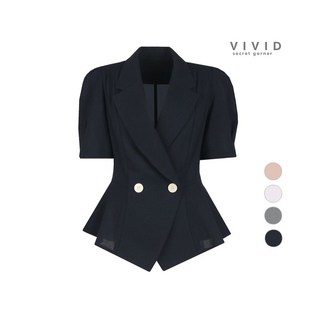 비비드시크릿가너 여성 마리 여름 핀턱소매 반팔 자켓