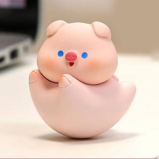 salimm 귀여운 동물 캐릭터 오뚝이 사무실 책상 인테리어 장식품 힐링템, 꿀꿀이
