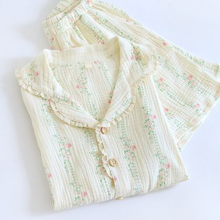 순면 100% 장미정원 여름 잠옷 홈웨어 세트