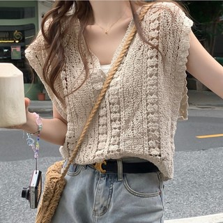 [핑크마카롱] 여리핏 뜨개 크로셰 베스트