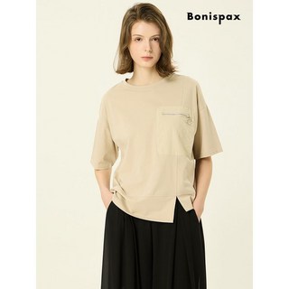 보니스팍스 언발 절개 포켓 반팔 티셔츠 XP4TS008M0