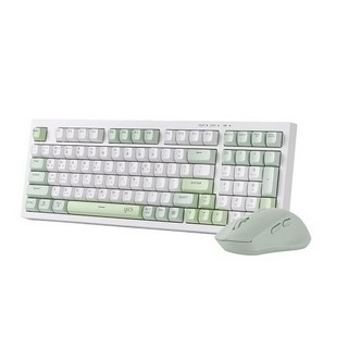 지클릭커 오피스프로 WMK50 사일런스 M 98 무선 키보드 마우스 세트, 일반형, Greenwich