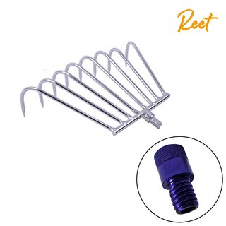 Reet 수초제거기 수초제거 갈퀴 말풀 수초 갈고리 C형 + 변환부싱 B형 포함, 실버, 1개