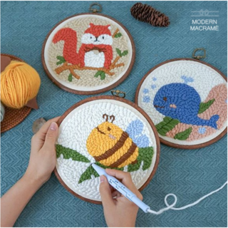 니들펀치 DIY 스킬 자수실 프랑스 자수 액자 준비물 소잉 십자수틀 공방데이트, 다람쥐, 1개 공방데이트추천