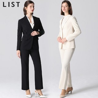 2SET [리스트(LIST)] 슬림 투버튼 재킷+스트레이트 팬츠 2종세트 (택가격416000원)