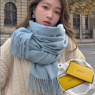 클래식 심플 롱 머플러 선물포장 모조캐시미어 여성 남성 울 목도리 숄 커플 가을 무지