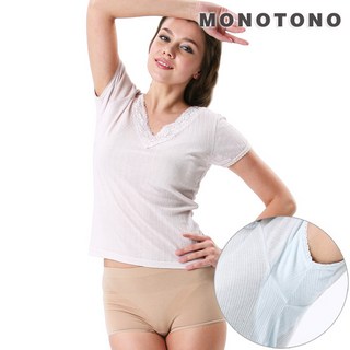 모노토노 겨드랑이 땀흡수패드부착 마혼방소재 반팔런닝