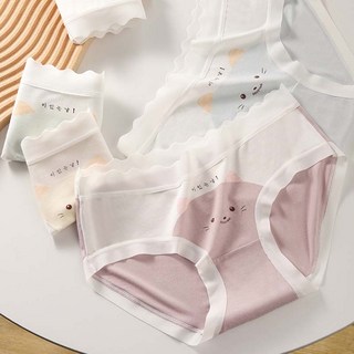 여성 노라인 팬티 면 소프트 탄력 삼각팬티 얇은 일상 5종 세트