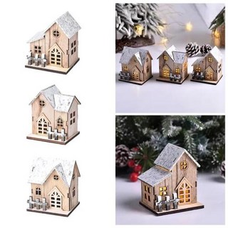크리스마스 빌리지 마을 집 장식 조명 세트 LED 피규어 인테리어 메종, 1) C - One 사이즈