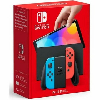 닌텐도 스위치 – OLED 모델화이트 조이콘 포함, Neon Blue and Red_Console, 1개, Neon Blue and Red