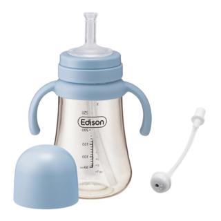 에디슨 PPSU 빨대컵 340ml 일반빨대 + 추빨대, 1개, 블루