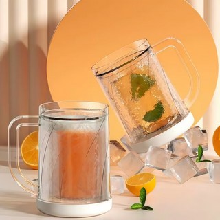 여름 DIY 이중지 냉장고얼음 맥주컵 가정용, 2개