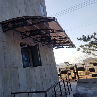 캐노픽스 1870 X 6600 상가어닝 호레움 창문셔터 차고 만들기 가림막휀스 조립식주차장, 브라운 렉산 검정 브라켓 실버 바, 1개