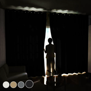 [1+1] HOMEY NEST 완벽 빛차단 3중직 단열 방풍 암막커튼 거실 커텐 아일렛형