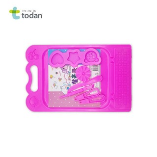 토단 피노키오 찰흙판 (찰흙판1p+모양틀1p+찰흙칼3p), 분홍색, 1세트