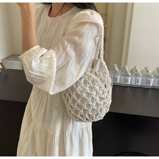 소울린느 손뜨개 네트 라탄 미니 백 (3colors)