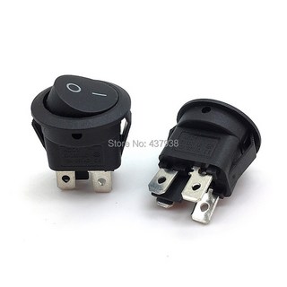 5pcs KCD1 224N 라운드 로커 스위치 검정색 4 핀 6A 250V/10A 125VAC 보트 스위치 스냅인 SPST ON OFF 로커 2 위치 스위치, ON-OFF-ON, 1개