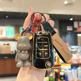쿠쿠스토어 Tpu 자동차 키 케이스 커버 쉐보레 카마로 크루즈 임팔라 소닉 말리부 스파크 트랙스 2010, 02 V black brown bear