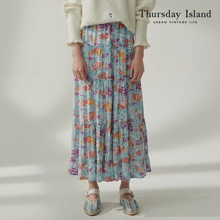 써스데이아일랜드 Thursday Island 여성 프릴단 언발 티어드 스커트T212MSK131W 1132757