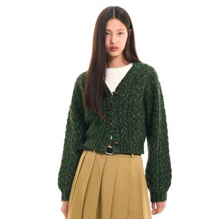 [제너럴아이디어] 빈티지 울 케이블 가디건 [GREEN] /WBC4L04527