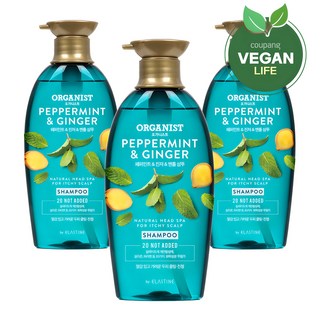 오가니스트 페퍼민트 앤 진저 비듬 쿨링 샴푸, 500ml, 3개