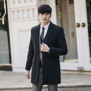 비시크 슬림핏 모직 코트