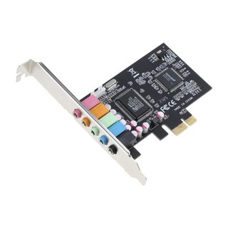 PCIe 사운드 카드 5.1 내장 사운드 카드 3D 스테레오 PCI-e 오디오 카드 32/64비트 PCI for Express PC 사운드 카드 CMI8738 칩, 01 Black