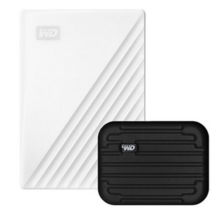WD My Passport 휴대용 외장하드 + 파우치, 2TB, WHITE