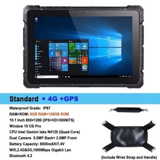 2025 오리지널 산업용 견고한 태블릿 PC 윈도우 10 OS Win10 인텔 N4120 10.1 인치 HD 8GB RAM 128GB WiFi RS232 4G LTE, 4G GPS