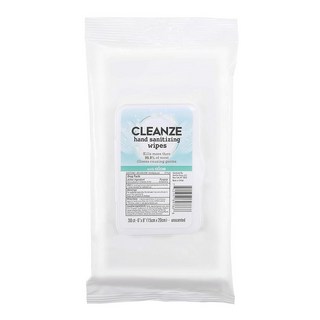 Cleanze 손 소독 손 물티슈 - 알로에 함유 30개 팩 무향 소독 손 소독제 물티슈 - 여행용 손 소독제 물티슈 비박테리아 손 물티슈, Cleanze 손 소독 손 물티슈 - 알로에 함유 30