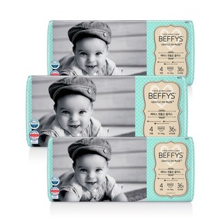 베피스 팬츠 젠틀온 플러스 대형 기저귀 남여공용 36P x 3팩, 108매, 4단계