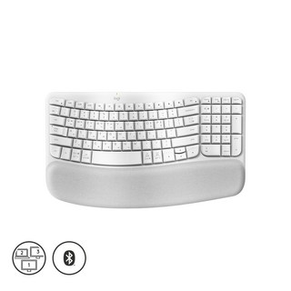 로지텍 WAVE KEYS 무선 인체공학 키보드, 오프화이트, 920-012317