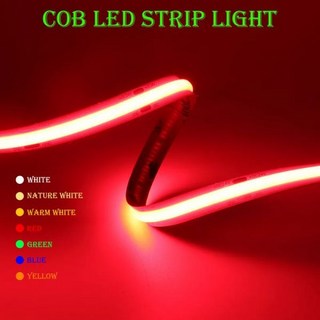 COB LED 스트립 조명 고밀도 선형 480/528Leds/m 유연한 테이프 따뜻한 내추럴 화이트 레드 블루 그린 장식 DC12 24V, Warm White(3000K), 8mm PCB 12V 480Leds_1m, 1개