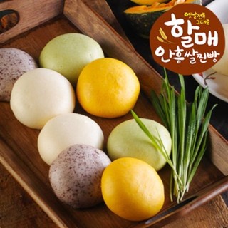 [쇼핑엔티] G[안흥찐빵] 할매 안흥 쌀찐빵 4가지맛 25개 x 1봉 (쌀 단호박 흑미 새싹순보리), 1개