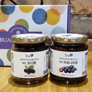 잼 선물세트 아로니아 오디잼 250g+250g 들과바다애, 250g, 1개