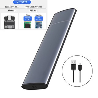 2.5인치 이하 노트북 PC용 알루미늄 HDD SSD 케이스 M.2 NVMe 인클로저 어댑터 USB C 3.1 Gen2 10Gbps to SATA NGFF PCIe 외장 박스 En, 5Gbps SATA, 1개