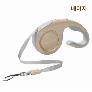 딩동펫 베러댄 강아지 꼬임방지 자동 리드줄, 베이지, 1개