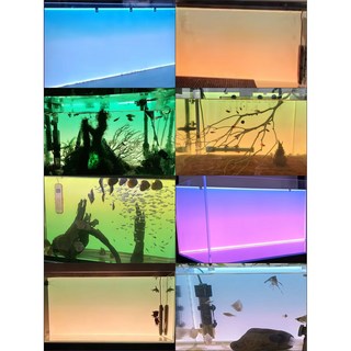 LED 수족관 배경 백라이트 RGB 1200X450 그라데이션 수초 그림 색상변환, 된 60 36cm 그라데이션 RGB APP 제어 머, 1개