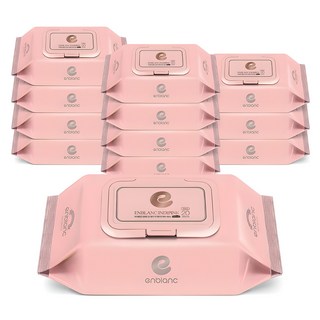 앙블랑 세이프 인디핑크 유아물티슈 캡형, 63g, 20매, 12개