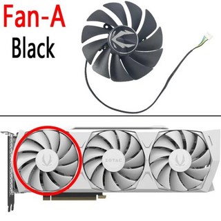 ZOTAC GAMING 지포스 RTX 3080 트리니티 화이트 디션용 비디오 카드 선풍기 LHR 87MM GA92S2U 그래픽 냉각, [01] Fan A, 04 Fan - A, 1개