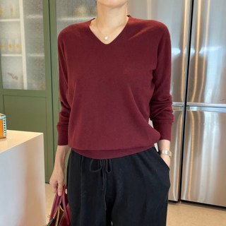 Belovely 캐시미어 홀가먼트 브이넥 니트