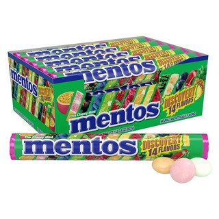 멘토스 캔디 민트 츄이 롤 시나몬 녹지 않음 파티 1.32온스(15팩), 옵션 1, 14 Count (Pack of 15), 15개