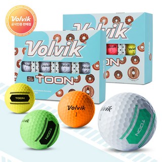 [VOLVIK] 볼빅 올 뉴 툰 와이드 골프공, 볼빅 올 뉴 툰 와이드_화이트1더즌, 1개, 화이트, 12개입