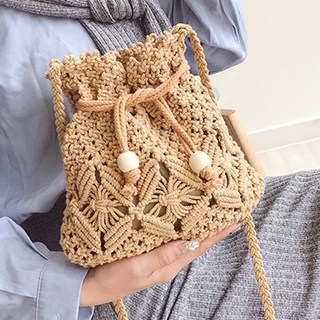 Joyce shop 오래달리기 네트백 라탄백 버킷백 복조리 토트백 여성 여름 왕골 미니 크로스 숄더백 여행 패션 비치백 바캉스 메신저 망사 메쉬 핸드폰 그물