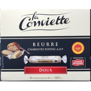 La Conviette 라꽁비에뜨 무염 버터 150g (15g X 10개) 프랑스, 1개