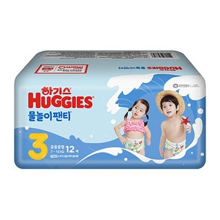 하기스 물놀이 팬티 기저귀 남여공용, 중형(M), 12개