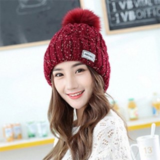 겨울 여성 방울 털 방한 모자