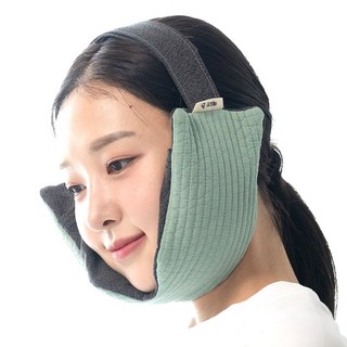 레드빈 팥으로 채운 턱관절 찜질팩, 세이지그린