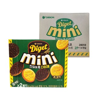 오리온 다이제 미니초코 80g 14개 1박스 쿠키 과자 eco*65998vx