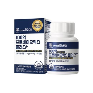 [서울대위바이옴] 100억 프로바이오틱스 플러스+, 1개, 60정